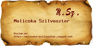 Melicska Szilveszter névjegykártya
